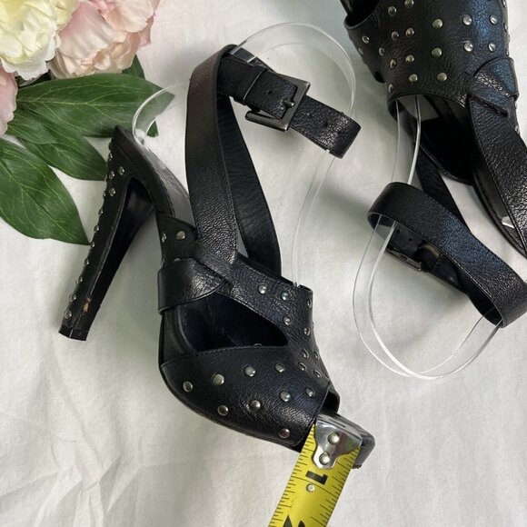 Givenchy Black Studded Leather High Heel Sandals | Size 36 | Ankle Strap + Peep - Picture 11 of 11